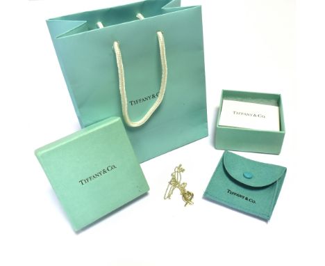 SILVER TIFFANY PALOMA PICASSO PENDANT  44cm long, heart shaped ribbon pendant on fine cable chain.  Stamped 925 Tiffany &amp;