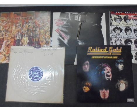 Vinyl - The Rolling Stones collection of 5 later LP's to include Sticky Fingers, Some Girls, Rolled Gold, It's Only Rock N Ro