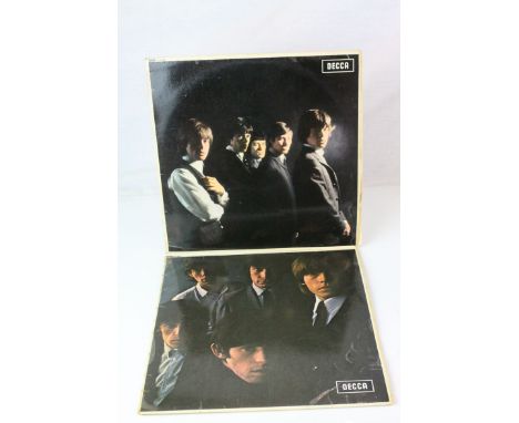 Vinyl - Two The Rolling Stones LPs to include no 1 on Decca LK4605 mono and no 2 LK4661 mono, vinyl ex, sleeves vg with name 