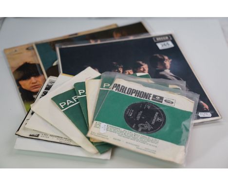 Vinyl - 3 LPs and 9 x 45s to include The Rolling Stones no 1 LK4605 mono, no 2 LK4661 mono, The Beatles For Sale 1st press mo