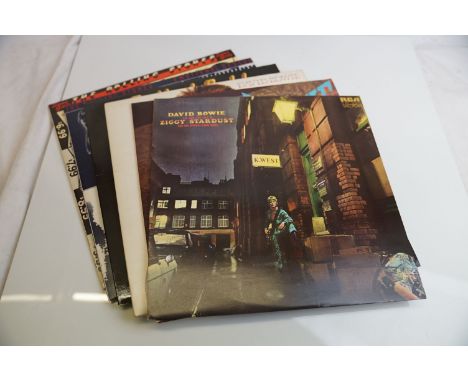 Vinyl - Six LPs to include 3 x David Bowie and 3 x Rolling Stones featuring Ziggy Stardust RCA SF8287, Aladdin Sane and Lets 