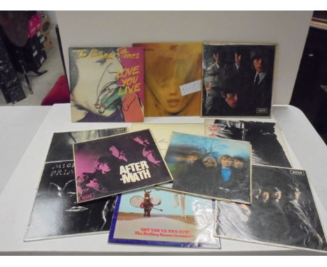 Vinyl - The Rolling Stones collection of 12 LP's to include Goats Head Soup (French pressing), Get Your Ya Yas Out, Love You 