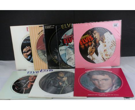 Vinyl - Eight Elvis picture discs to include Pictures of (AR30002) Danish pressing, I Can Help and Other Hits, Legendary Perf