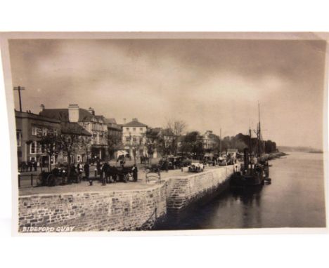 POSTCARDS - TOPOGRAPHICAL &amp; OTHER  Approximately forty-seven cards, comprising real photographic views of Bideford Quay; 