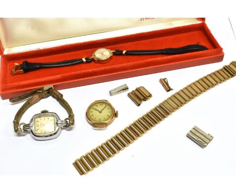 TUDOR, A LADY'S 9CT GOLD TONNEAU-SHAPED WRISTWATCH, CIRCA 1965 brushed-silvered dial with raised gilt baton numerals, Rolex t