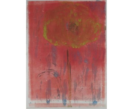 Ann Brunskill (1923-2018), Red Poppy, lithograph with colouring, 57cm x 41cm