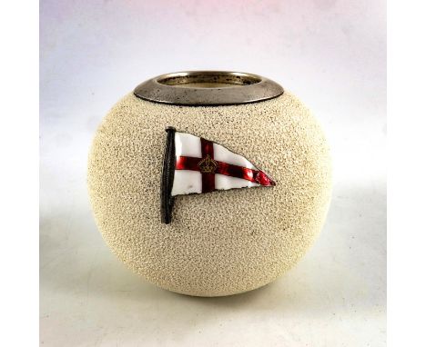 A George V silver mounted and enamelled Royal Yacht Squadron match striker, Cornelius Saunders and Frank Shepherd, Chester 19