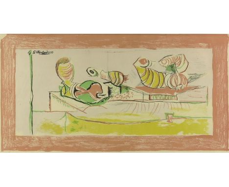 Graham Sutherland OM (1903-1980), Articulated Forms (Pink Background), lithograph 1950, signed in the plate, numbered in penc