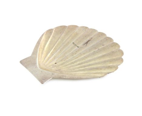 Kichigoro Uyeda, a Japanese silver dish, in the form of a scallop shell, signed K Uyeda 950 Sterling, 8cm, 0.76ozt