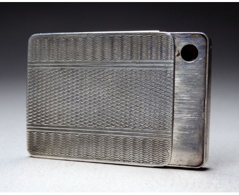 A continental silver cheroot cutter - with engine turned decoration, 5 x 4cm, weight 42.4cm. 