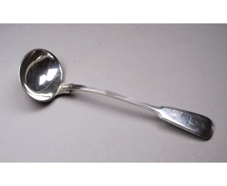 A silver sauce ladle - Aberdeen, circa 1820, William Jamieson, length 16.9cm, weight 46g.