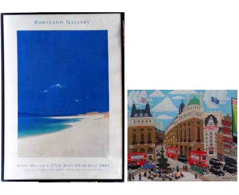 After John MILLER Portland Gallery Exhibition Poster Lithograph  Framed and glazed Picture size 69 x 49cm Overall size 71 x 5