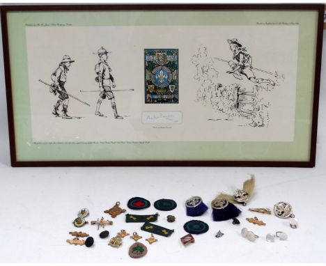 Robert BADEN-POWELL (British 1857-1941) Scouting Sketches Lithograph, limited edition, signed in pencil  Framed and glazed Pi