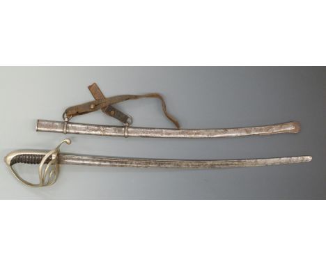 Boy's sabre in the style of 1821 Light Cavalry sword, with metal scabbard, blade length 50cm