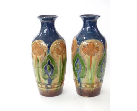 A pair of ceramic vases (Berlin 1952) in Art Nouveau style 