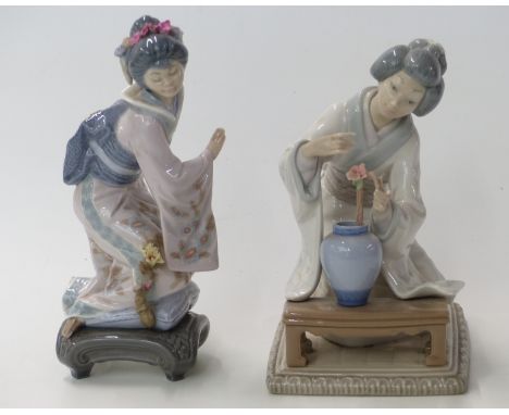 Two Lladro figures of Japanese women