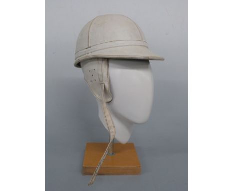 The Corker vintage motorcycle helmet in white made by J Compton Sons & Webb Ltd London 