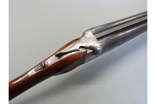 Essex 12 Bore Side By Side Shotgun With Engraved Scene Of Dogs To The Chrome Plated Locks Engrav