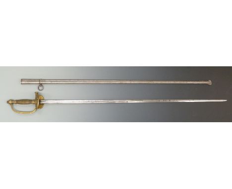 A 1796 pattern style officer's sword / short sword with Army Medical Corps badge and initials C S to guard, blade length 90cm
