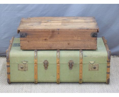 Ash bound trunk and a pine box