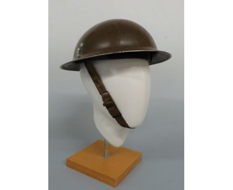 WWII British army khaki helmet and stamped F&L 861 1/1939