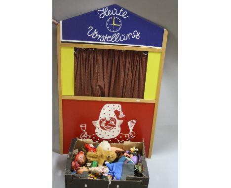 A WOODEN PUPPET THEATRE, of German manufacture, circa 1950's / 1960's, complete with curtains and backdrop, height approximat