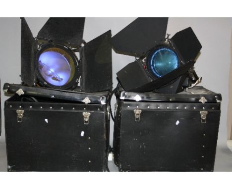 TWO QUARTZCOLOR STUDIO LIGHTS, in cases, one is a Lamebeam 2KW Mod. 3150, the other is a Polaris Mod. 260 and a California Su