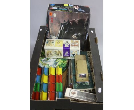 A QUANTITY OF MODELLERS TOOLS, tins of paint (not checked), spare parts etc, collection of vintage Airfix header cards and in