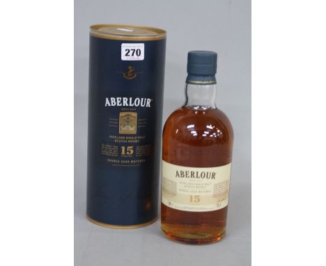 ONE BOXED BOTTLE OF ABERLOUR 15 YEAR OLD HIGHLAND SINGLE MALT SCOTCH WHISKY, 1L, 40% abv. in a presentation box