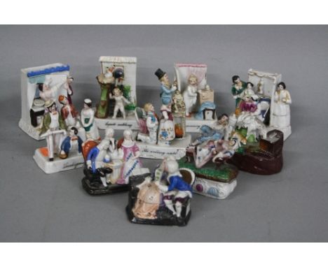 TEN LATE 19TH CENTURY GERMAN FAIRINGS AND FAIRING TRINKET BOXES, all scenes of courting couples or indiscretions, including '