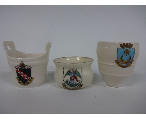 W H GOSS HAMPSHIRE CRESTEDWARE, comprising Aldershot Roman pot Rd.No.500869, Hampshire Com: Southton vase, Winchester pot, So