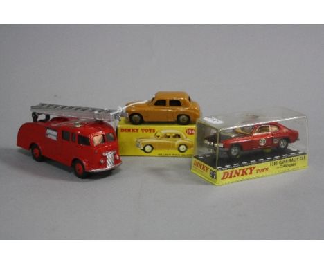 A PART BOXED DINKY TOYS HILLMAN MINX SALOON, No.154, tan body with fawn hubs, very lightly playworn condition, box missing en