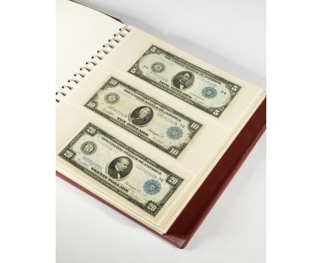 Various Dollar notes, USA, 1914-20071914-20175$. 1914. (2-B). Blaues Siegel. 10$. 1914 (7-G). Blaues Siegel.  20$. 1914 (7-G)