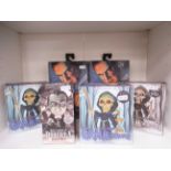 6x horror collectible figures- 3x Dracula, 3x Grimm The Reaper