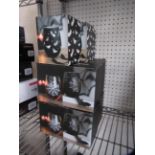 Qty of drinking glasses (6x pairs in cobweb, 3x bat)