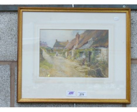 Attributed to Arthur Wilkinson (fl. 1892-1903) - 'Ormskirk Cottages'
Watercolour, bears label verso for the Old Mill Gallery 