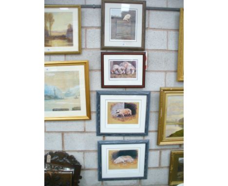 Limited edition print " Pork Scratching's " , a second " Suckling Pig " and 2 other pig related prints.(4)