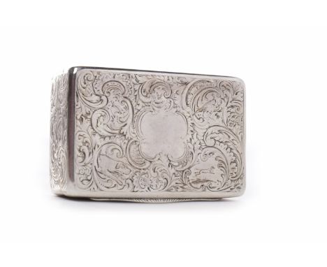 VICTORIAN SILVER SNUFF BOXmaker Charles Rawlings & William Summers, London 1838, with gilt interior, of rectangular design, e