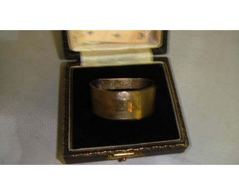 Silver serviette ring in presentation case