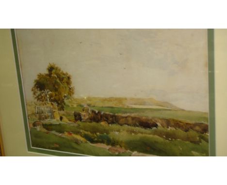 20th century watercolour Country Landscape by R T Ross