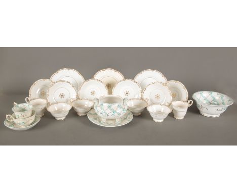 A COLLECTION OF H &amp; R DANIEL PORCELAIN including a Shell B shape part service, in pattern 5787, comprising a trio, a slop
