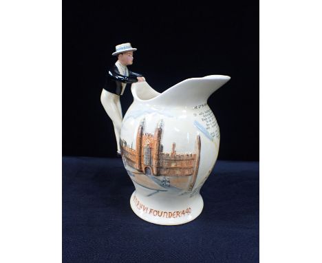A CROWN DEVON FIELDINGS MUSICAL 'ETON BOATING SONG' JUG No.820526, 24cm high (light crazing)