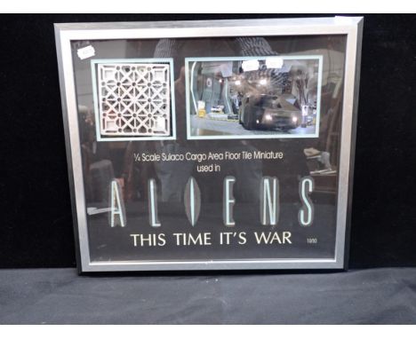SULACO CARGO AREA FLOOR TILE quarter scale, from Aliens, This Time It's War, framed