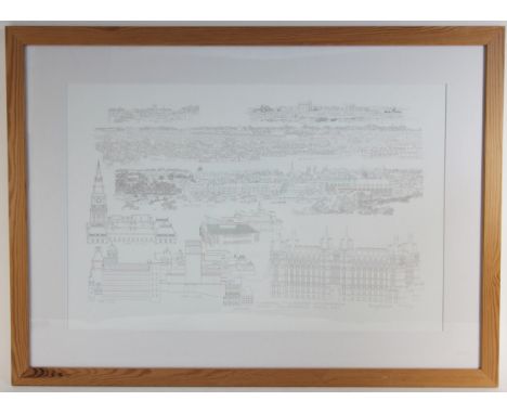 Ben Johnson (British, 21st century),An architectural study for 'Liverpool Cityscape 2008' (the finished work later exhibited 