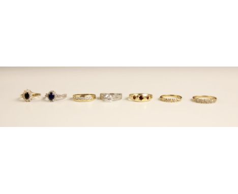 A selection of 9ct yellow gold jewellery, including a 9ct yellow gold trace link chain, with bolt ring clasp, stamped 'Italy 