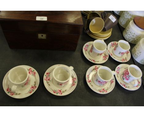 Set of 6 vintage Portmeirion cups and saucers with rose decoration