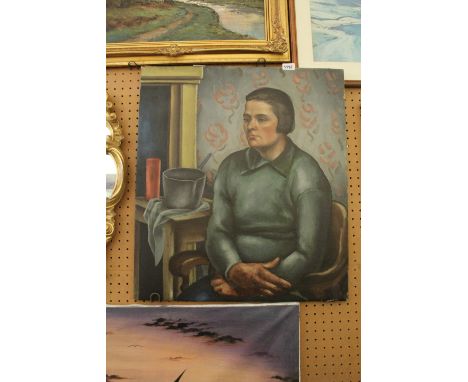 Oil on canvas portrait attributed to R G S Mackechnie (1894-1975)