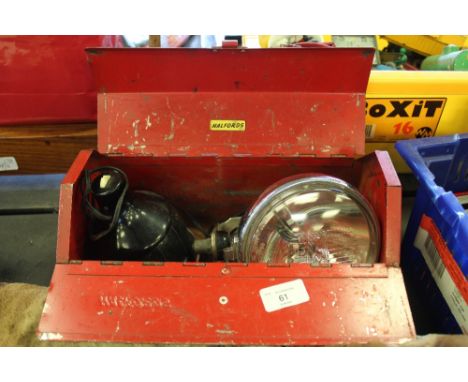 Small toolbox, lucas lamp and other