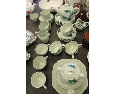 26 piece Spode Flemish Green tea set and 21 pieces of Celadon tea wares