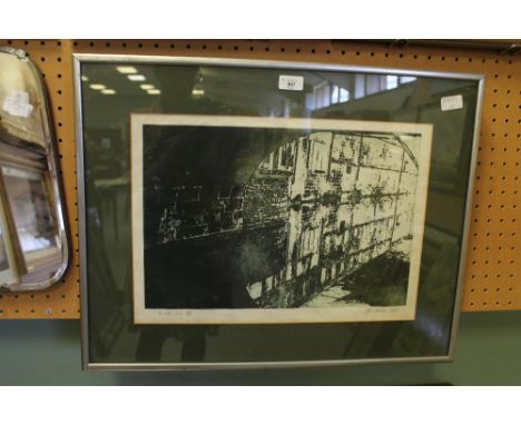 Tom Hooley Lithograph - Canal Bridge signed and dated 1977 (in margin)